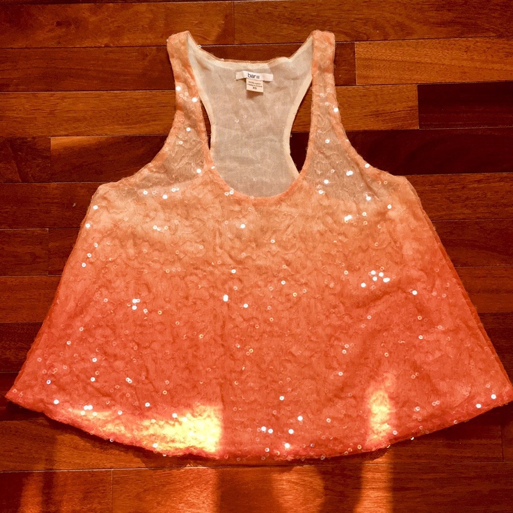 Coral Sequin Tank